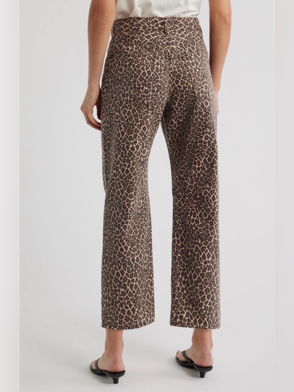 Madewell Leopard The Darted Barrel- Leg Jean size 26 Petite - Picture 2 of 8